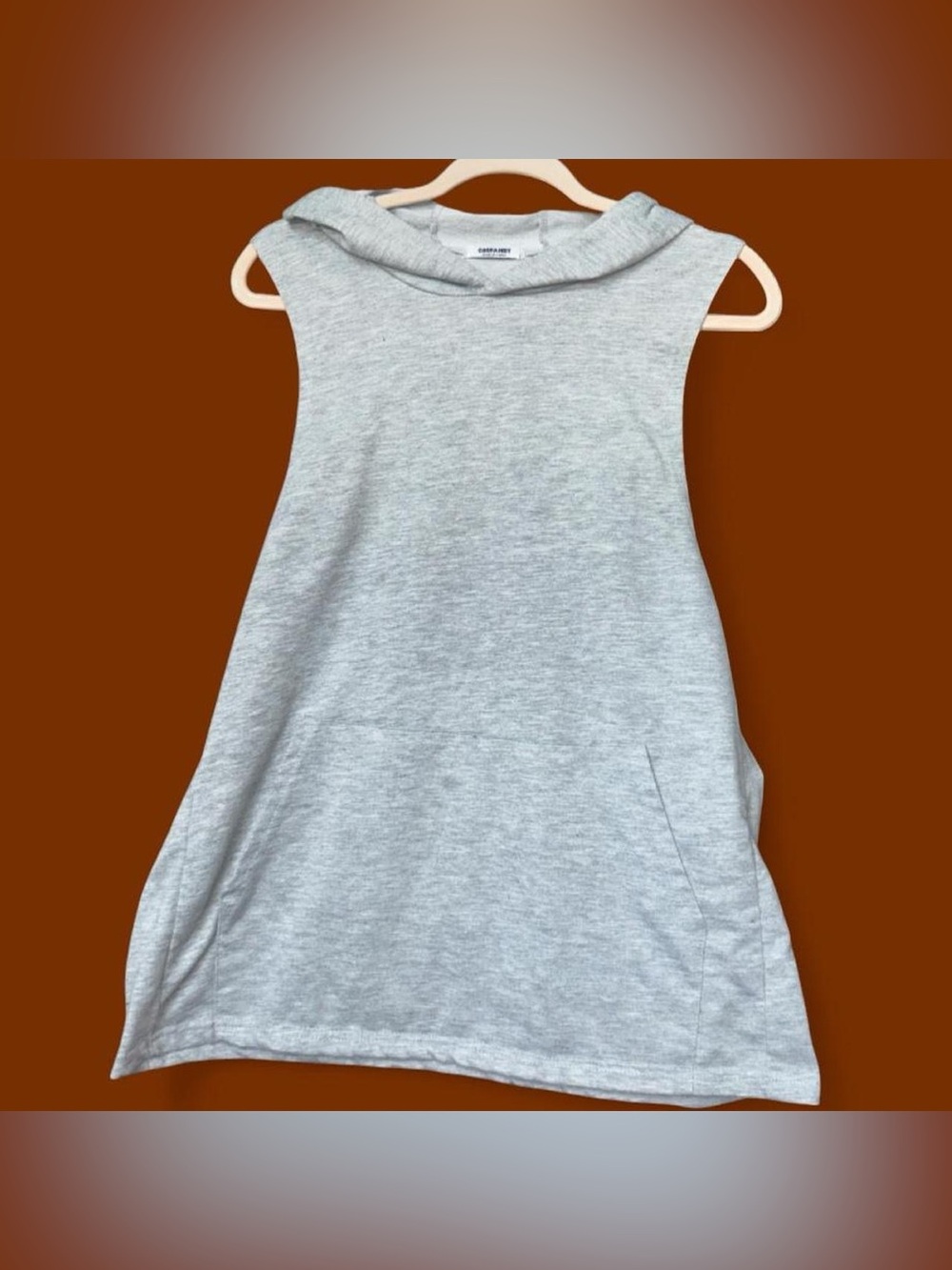 Caslon Light Gray Sleeveless Hooded Tank